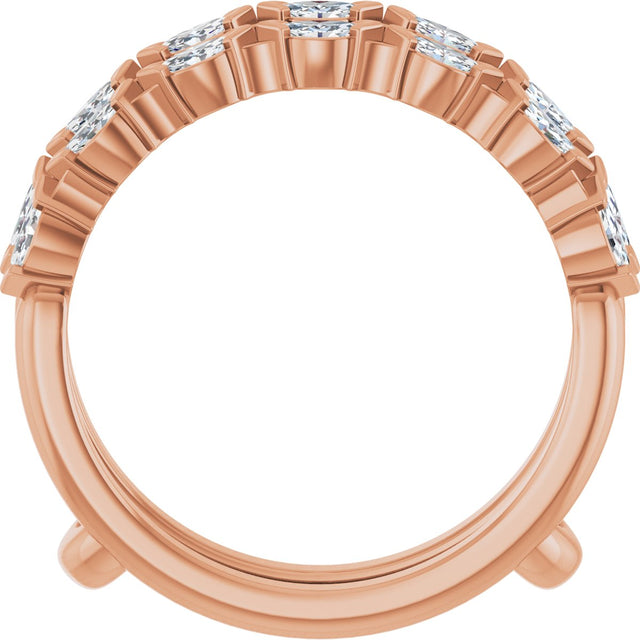 14K Gold Marquise Lab-Grown Diamond Accented Ring Guard - 3/8-7/8 CTW - Rose Gold - view 2