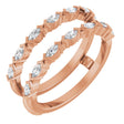 14K Gold Marquise Natural Diamond Accented Ring Guard - 1/2-1 CTW - Rose Gold