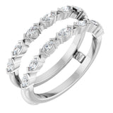 Platinum Marquise Lab-Grown Diamond Accented Ring Guard - 3/8-7/8 CTW