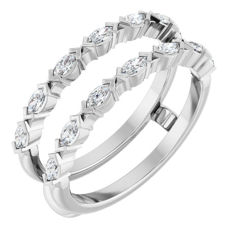 Platinum Marquise Lab-Grown Diamond Accented Ring Guard - 3/8-7/8 CTW