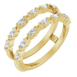 14K Gold Marquise Lab-Grown Diamond Accented Ring Guard - 3/8-7/8 CTW - Yellow Gold