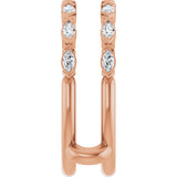 14K Gold Marquise Lab-Grown Diamond Accented Ring Guard - 3/8-7/8 CTW - Rose Gold - view 4