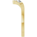 14K Gold Pear Lab-Grown Diamond Accented Contour Band - 1/6 CTW - Yellow Gold - view 4