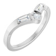 Platinum Pear Natural Diamond Accented Contour Band - 1/4 CTW