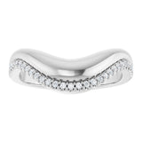Platinum Round Natural Diamond Accented Contour Band - 1/8 CTW - view 3