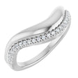 Platinum Round Lab-Grown Diamond Accented Contour Band - 1/8 CTW