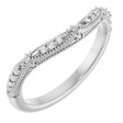 Platinum Round Natural Diamond Vintage-Inspired Contour Band - 07 CTW