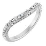 Platinum Round Natural Diamond Vintage-Inspired Contour Band - 07 CTW