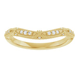 14K Gold Round Lab-Grown Diamond Vintage-Inspired Contour Band - 07 CTW - Yellow Gold - view 3