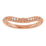 14K Gold Round Lab-Grown Diamond Vintage-Inspired Contour Band - 07 CTW - Rose Gold - view 3
