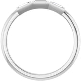 Platinum Straight Baguette Lab-Grown Diamond Bezel-Set Three-Stone Anniversary Band - 1/10-1/6 CTW - view 7