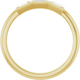 14K Gold Straight Baguette Lab-Grown Diamond Bezel-Set Three-Stone Anniversary Band - 1/10-1/6 CTW - Yellow Gold - view 7