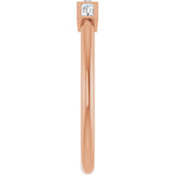 14K Gold Straight Baguette Natural Diamond Bezel-Set Three-Stone Anniversary Band - 1/10-1/6 CTW - Rose Gold - view 9
