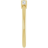 14K Gold Straight Baguette Lab-Grown Diamond Bezel-Set Three-Stone Anniversary Band - 1/10-1/6 CTW - Yellow Gold - view 9