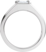 14K Gold Emerald Lab-Grown Diamond Beveled-Edge Solitaire Band - 1 CTW - White Gold - view 7