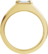 Platinum Emerald Lab-Grown Diamond Beveled-Edge Solitaire Band - 1 CTW - view 12