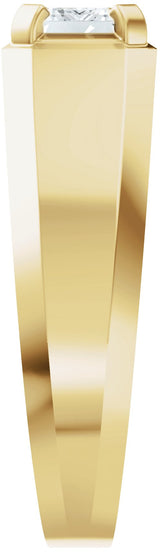 14K Gold Emerald Lab-Grown Diamond Beveled-Edge Solitaire Band - 1 CTW - Yellow Gold - view 6