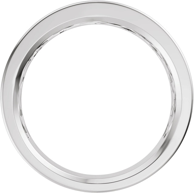 Platinum Round Lab-Grown Diamond Accented Tapered Flat Band - 1/6 CTW - view 2
