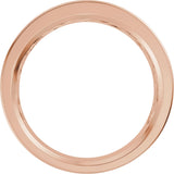 14K Gold Round Lab-Grown Diamond Accented Tapered Flat Band - 1/6 CTW - Rose Gold - view 2