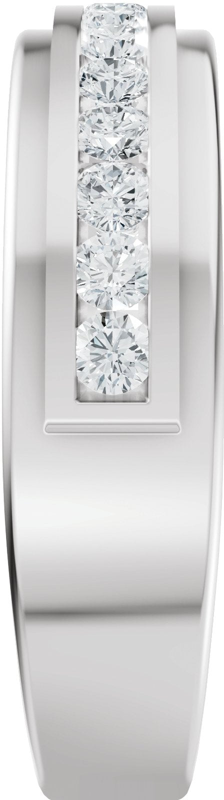 Platinum Round Natural Diamond Stepped-Edge Channel-Set Flat Band - 5/8 CTW - view 9