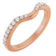 14K Gold Round Natural Diamond Accented Contour Band - 1/5 CTW - Rose Gold