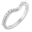 Platinum Round Lab-Grown Diamond Accented Contour Band - 1/5 CTW