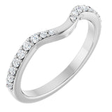 Platinum Round Natural Diamond Accented Contour Band - 1/5 CTW