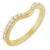 14K Gold Round Natural Diamond Accented Contour Band - 1/5 CTW - Yellow Gold