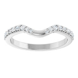 14K Gold Round Lab-Grown Diamond Accented Contour Band - 1/5 CTW - White Gold - view 3