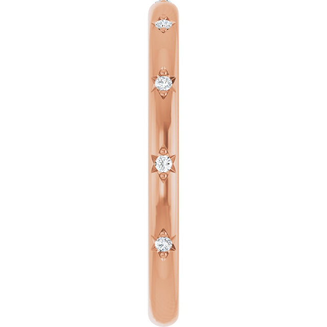 14K Gold Round Lab-Grown Diamond Anniversary Band - 1/8-06 CTW - Rose Gold - view 9