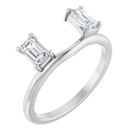 14K Gold Emerald Natural Diamond Wrap-Style Ring Enhancer - 5/8 CTW - White Gold