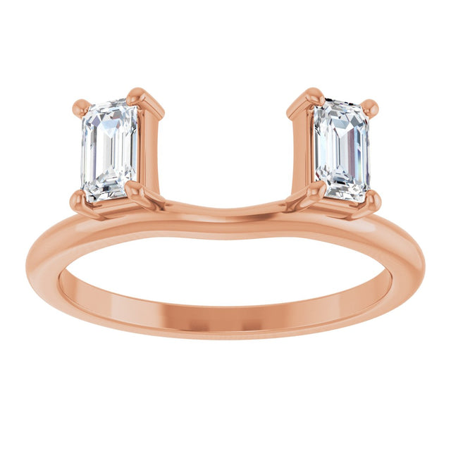 14K Gold Emerald Natural Diamond Wrap-Style Ring Enhancer - 5/8 CTW - Rose Gold - view 3