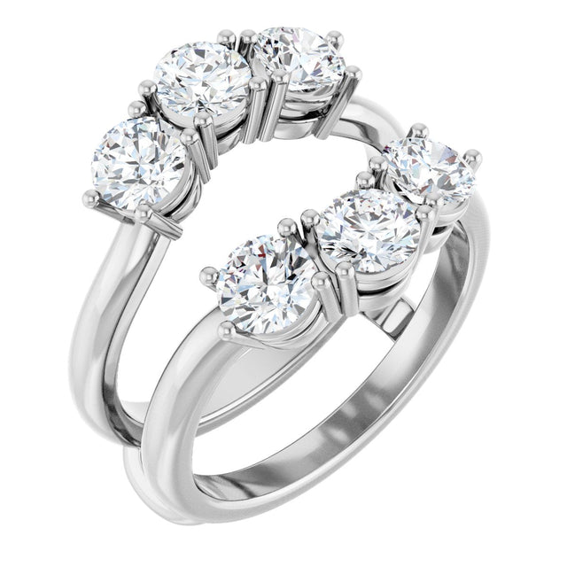 14K Gold Round Lab-Grown Diamond Ring Guard - 1 1/2-2 CTW - White Gold