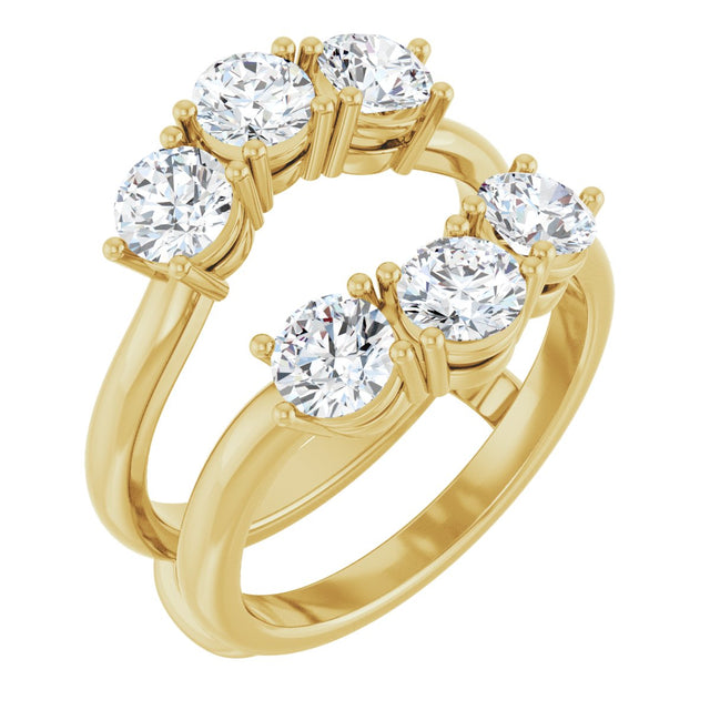14K Gold Round Lab-Grown Diamond Ring Guard - 1 1/2-2 CTW - Yellow Gold