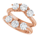 14K Gold Round Lab-Grown Diamond Ring Guard - 1 1/2-2 CTW - Rose Gold - view 5