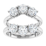 Platinum Round Natural Diamond Ring Guard - 1 1/2-2 CTW - view 3
