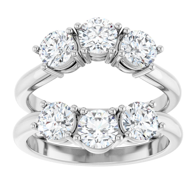 14K Gold Round Lab-Grown Diamond Ring Guard - 1 1/2-2 CTW - White Gold - view 3