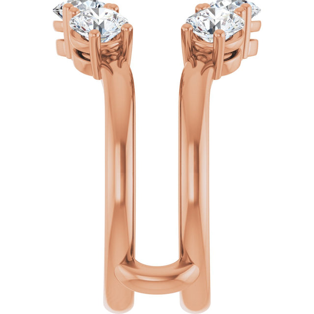 14K Gold Round Lab-Grown Diamond Ring Guard - 1 1/2-2 CTW - Rose Gold - view 4