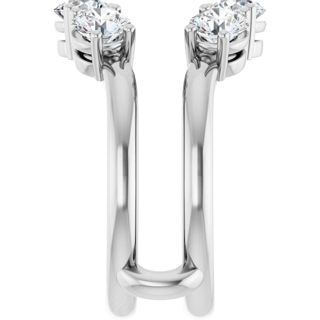 Platinum Round Natural Diamond Ring Guard - 1 1/2-2 CTW - view 4