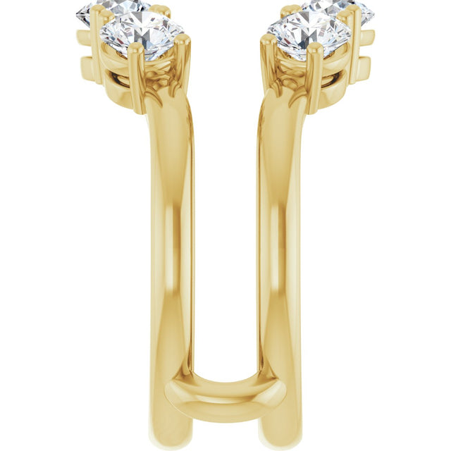 14K Gold Round Lab-Grown Diamond Ring Guard - 1 1/2-2 CTW - Yellow Gold - view 4