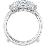 14K Gold Round Lab-Grown Diamond Ring Guard - 1 1/2-2 CTW - White Gold - view 2