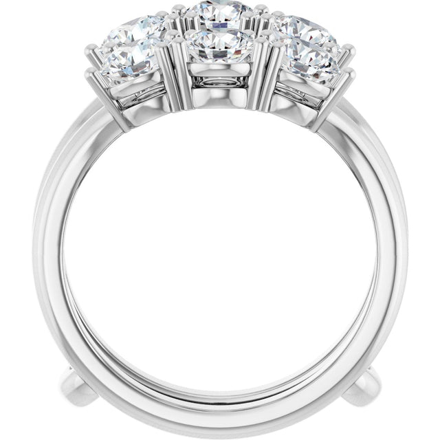 14K Gold Round Lab-Grown Diamond Ring Guard - 1 1/2-2 CTW - White Gold - view 2