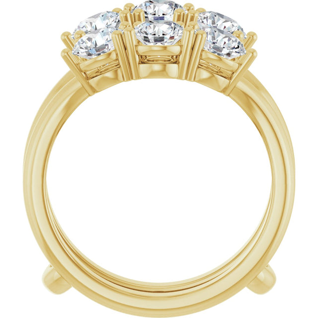 14K Gold Round Lab-Grown Diamond Ring Guard - 1 1/2-2 CTW - Yellow Gold - view 2
