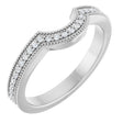 Platinum Round Natural Diamond Milgrain Edge Accented Contour Band - 1/8 CTW