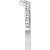 Platinum Round Lab-Grown Diamond Milgrain Edge Accented Contour Band - 1/8 CTW - view 4