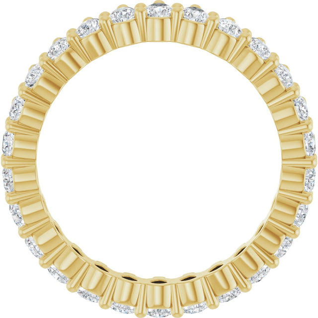 14K Gold Pear Natural Diamond Eternity Band - 3x2mm Stones - Yellow Gold - view 7