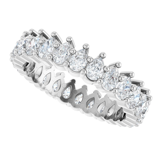 Platinum Pear Lab-Grown Diamond Eternity Band - 3x2mm Stones - view 10