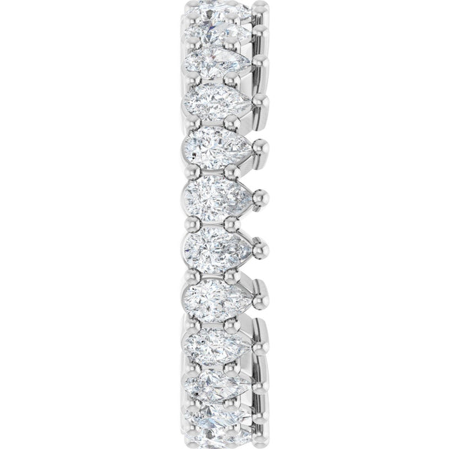 Platinum Pear Lab-Grown Diamond Eternity Band - 3x2mm Stones - view 9