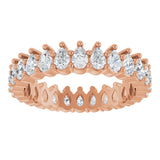 14K Gold Pear Natural Diamond Eternity Band - 3x2mm Stones - Rose Gold - view 8
