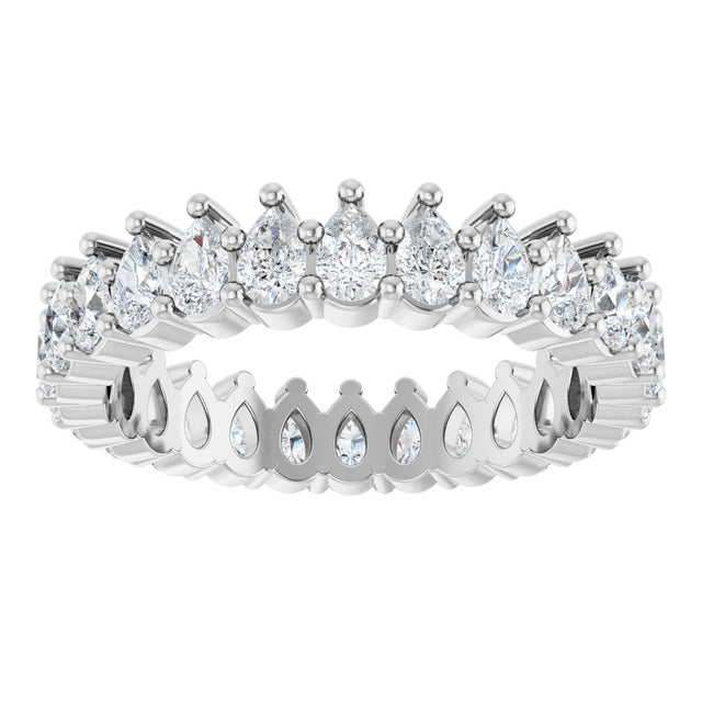 14K Gold Pear Lab-Grown Diamond Eternity Band - 3x2mm Stones - White Gold - view 8